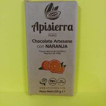 Miel El Colmenero Barranda - Chocolate Artesano Puro con Naranja