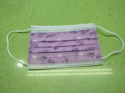 Shiineron - Mascarilla infantil quirúrgica lila-flores
