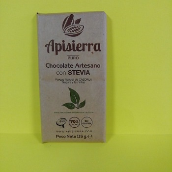 Miel El Colmenero Barranda - Chocolate Artesano Puro con Stevia
