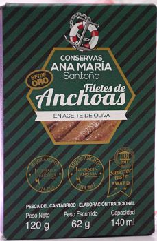 Conservas ANA MARÍA Santoña - Filetes de anchoa del Cantábrico en aceite de oliva