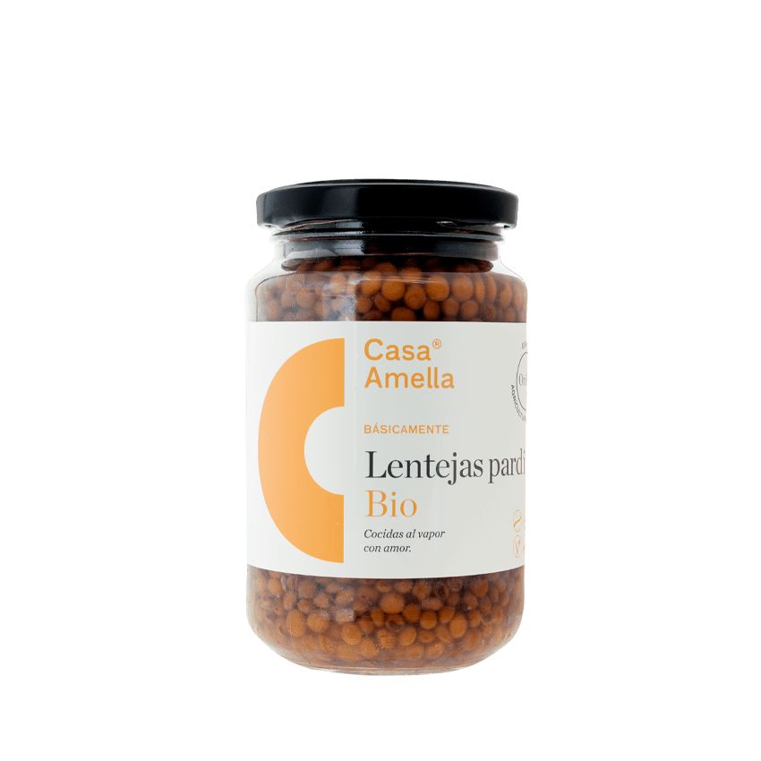 CASA AMELLA - Lenteja PARDINA producto BIO cocidas al vapor sin gluten sin lactosa bajo contenido en sal