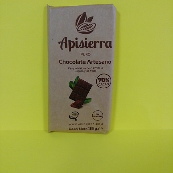 Miel El Colmenero Barranda - Chocolate Artesano Puro 70% Cacao
