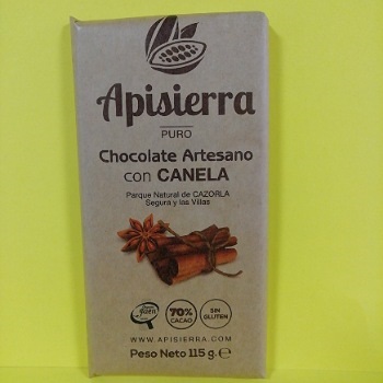 Miel El Colmenero Barranda - Chocolate Artesano Puro con Canela 